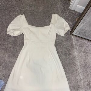Altar’d State White Puff Sleeve Mini Dress